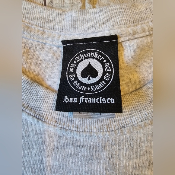 Thrasher Magazine Flames Women's Size Large T-Shirt Short Sleeve Light Gray - Picture 3 of 6